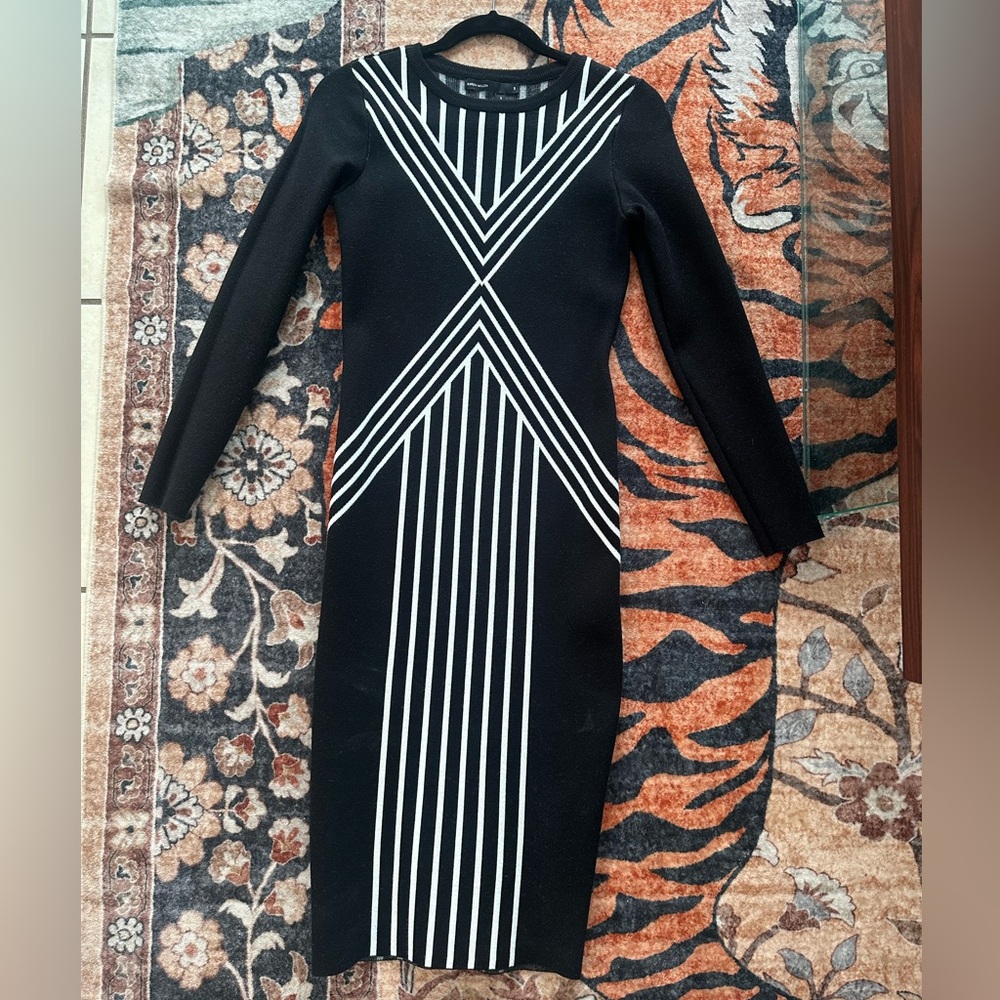 Karen Millen Black and White Geometric Dress